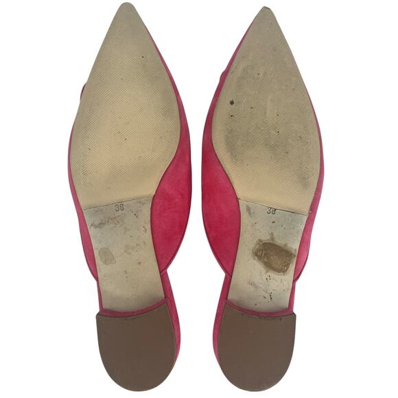 Manolo Blahnik Maysale Suede Flats In Pink - Picture 16 of 16